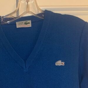 Lacoste V-Neck Vintage Blue Sweater